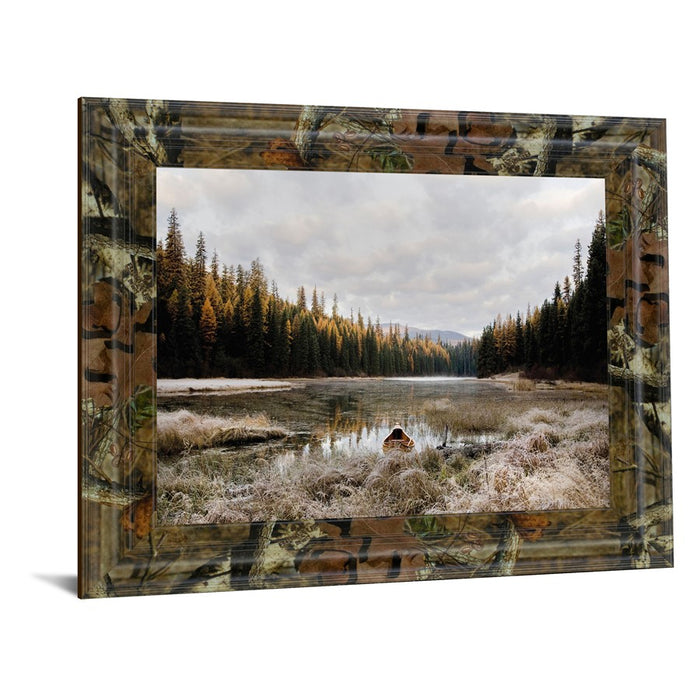 Classy Living Serene Canoe Dawn Wall Art 26"x22", Camouflage Frame