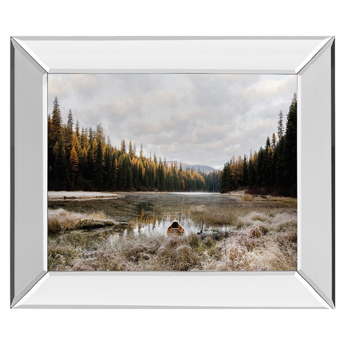 Classy Living Serene Canoe Dawn Wall Art 26"x22", Mirrored Frame