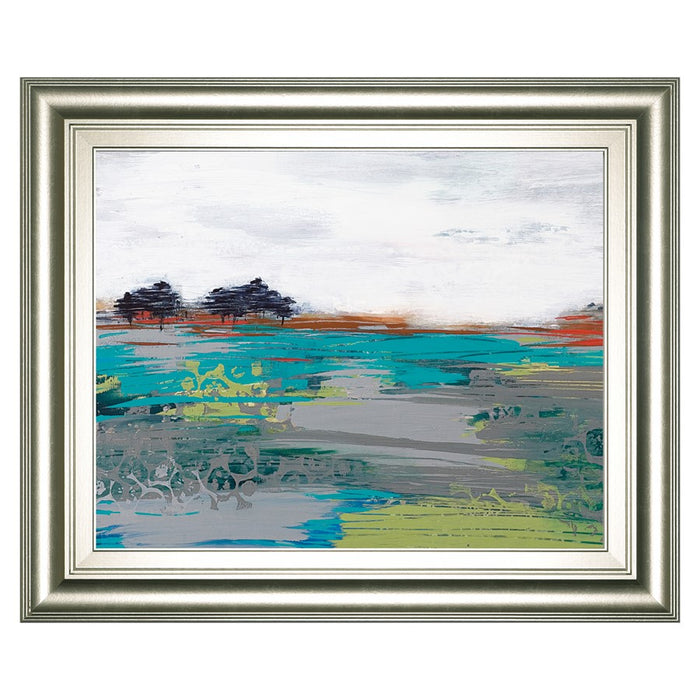 Classy Living Wind Swept Wall Art 26"x22", Silver Frame