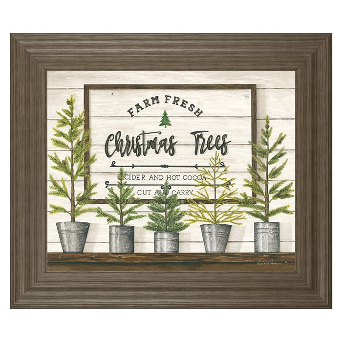 Classy Living Farmhouse Pines Wall Art 26"x22", Tranquil Ash Frame