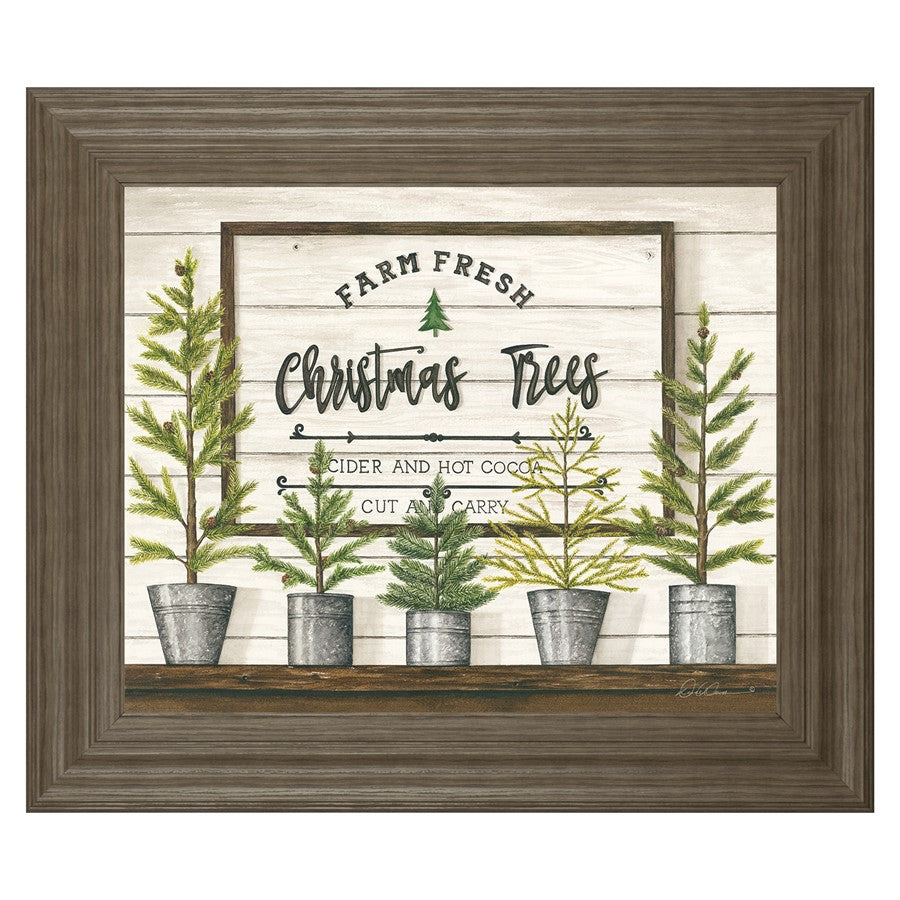 Classy Living Farmhouse Pines Wall Art 26"x22", Tranquil Ash Frame