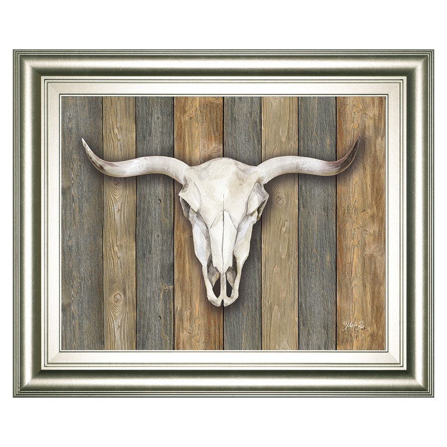 Classy Living Western Skull Wall Art 26"x22", Silver Serenity Frame