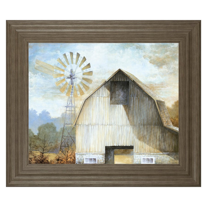 Classy Living Rustic Barn Scene Wall Art 26"x22", Tranquil Ash Frame