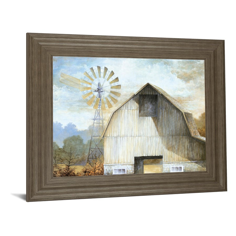 Classy Living Rustic Barn Scene Wall Art 26"x22", Tranquil Ash Frame