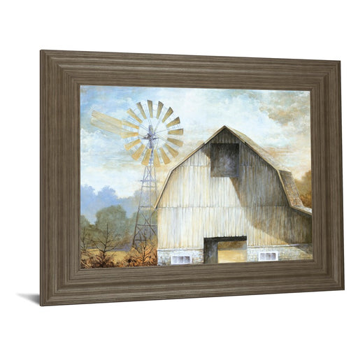 Classy Living Rustic Barn Scene Wall Art 26"x22", Tranquil Ash Frame