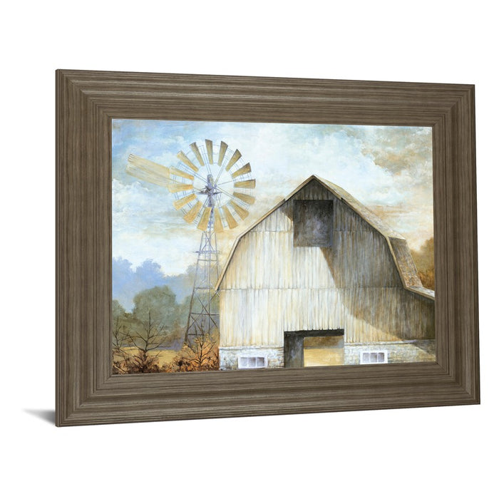 Classy Living Rustic Barn Scene Wall Art 26"x22", Tranquil Ash Frame