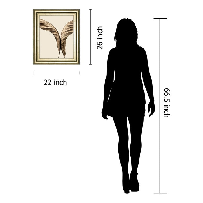 Classy Living Turning Leaves II Wall Art 22"x26", Crisp Chardonnay Frame