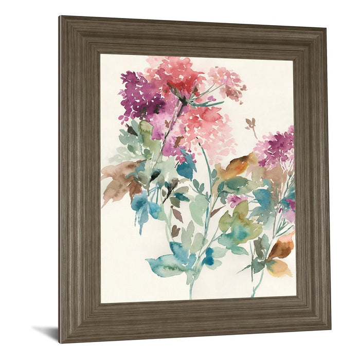 Classy Living Hydrangea Bloom Wall Art 22"x26", Tranquil Ash Frame