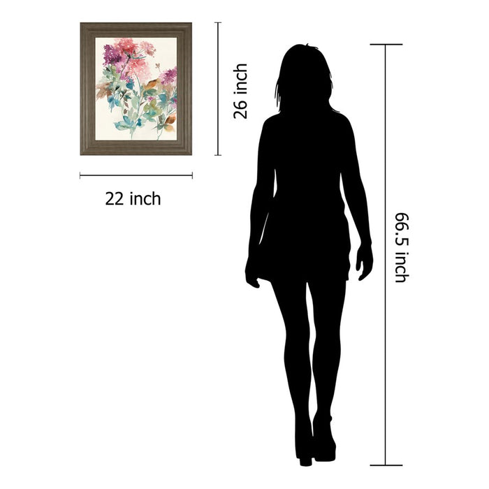 Classy Living Hydrangea Bloom Wall Art 22"x26", Tranquil Ash Frame