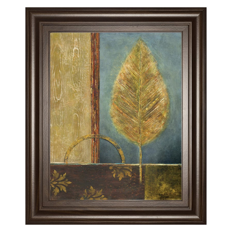 Classy Living Azure Leaf Wall Art 22"x26", Cinnamon Mocha Frame