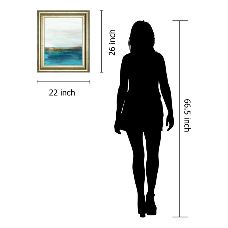 Classy Living Tranquil Horizon Wall Art 22"x26", Crisp Chardonnay Frame