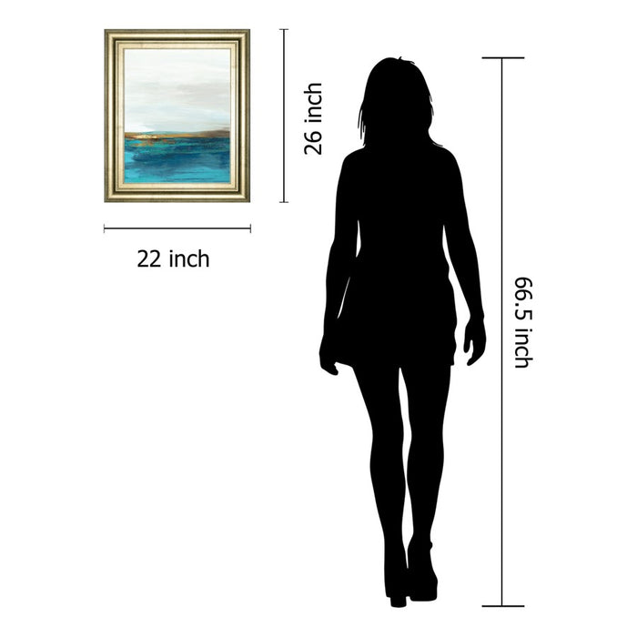 Classy Living Tranquil Horizon Wall Art 22"x26", Crisp Chardonnay Frame