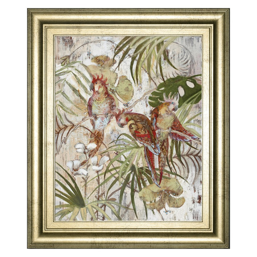 Classy Living Tropical Parrots Wall Art 22"x26", GiIded Radiance Frame