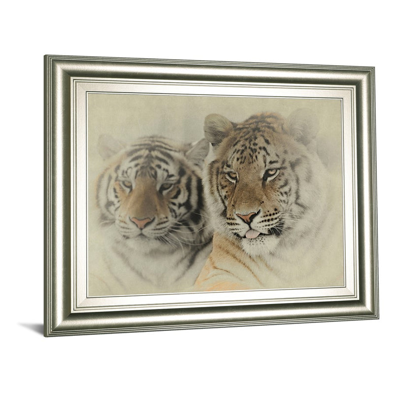 Classy Living Mystic Tigers Wall Art 26"x22", Silver Serenity Frame