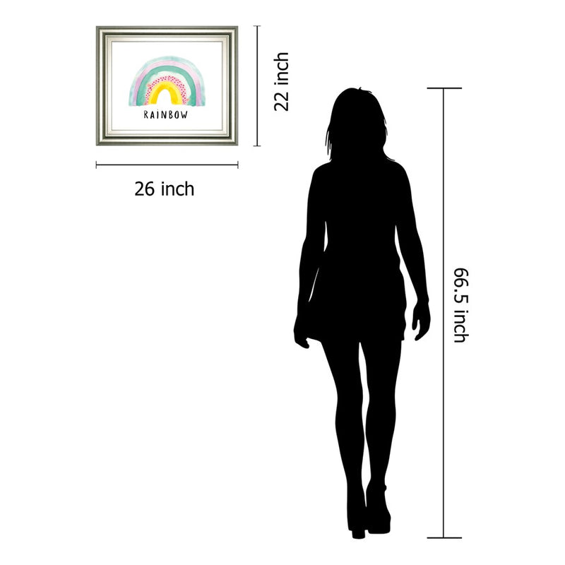 Classy Living Rainbow Joy Wall Art 26"x22", Silver Serenity Frame