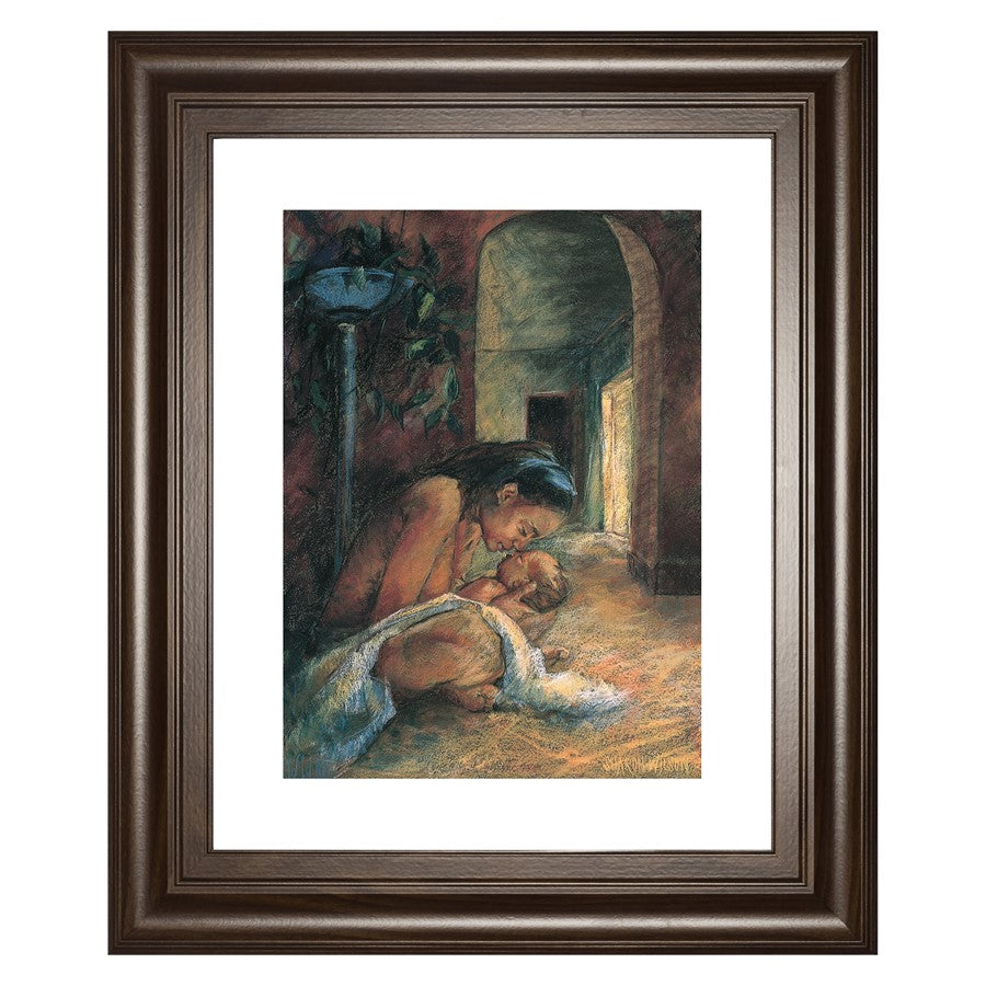 Classy Living Hallway Quietude Wall Art 22"x26", Cinnamon Mocha Frame