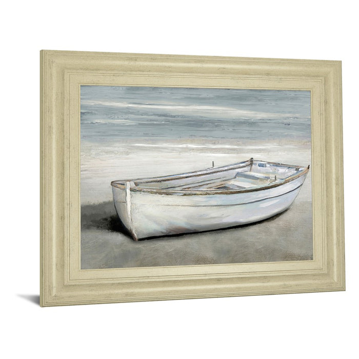 Classy Living Beached Rowboat Wall Art 26"x22", Ivory Bliss Frame
