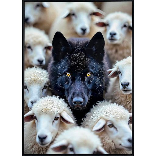Classy Living Dramatic Midnight Among Sheep, Black/White/Ivory/Gray