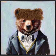 Classy Living Dapper Animal Honor Role II 20"x20", Black/Brown/White/Gold