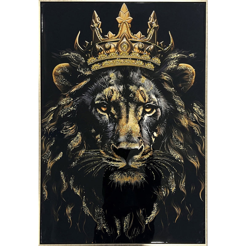 Classy Living Untamed Crowned Noir 36"x24" Gloss, Black/Gold