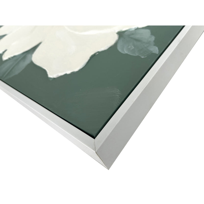 Classy Living Delicate Ivory Bloom II 24"x24", Green/White/Gold/Silver