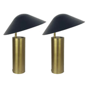 Classy Living Sculpted Glow 18in 1-Light Table Lamp | Modern Brushed Gold and Black Metal | Bedside & Desk Reading Light | Model BLL1001E