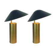 Classy Living Sculpted Glow 18in 1-Light Table Lamp | Modern Brushed Gold and Black Metal | Bedside & Desk Reading Light | Model BLL1001E