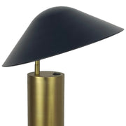 Classy Living Sculpted Glow 18in 1-Light Table Lamp | Modern Brushed Gold and Black Metal | Bedside & Desk Reading Light | Model BLL1001E