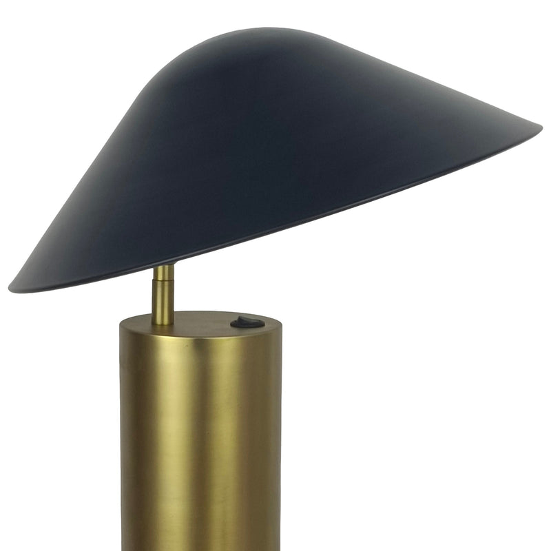 Classy Living Sculpted Glow 18in 1-Light Table Lamp | Modern Brushed Gold and Black Metal | Bedside & Desk Reading Light | Model BLL1001E