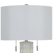 Classy Living Radiant Glow 30in Table Lamp Set of 2 | Modern Iridescent Glass and Polished Nickel | Bedside & Console | Model BLL1047C