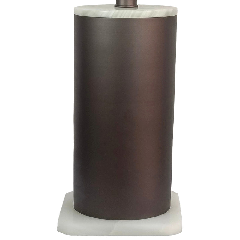 Classy Living Slate Stone 16in Table Lamp Set of 2 | Modern Grey Slate and Jade Stone with Natural Linen | Bedroom & Living Room | Model BLL1087F