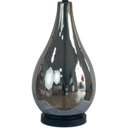 Classy Living Smoke Pearl Essence 18in Table Lamp Set of 2 | Modern Smoke Pearl and White Linen | Bedroom & Living Room | Model BLL1138C