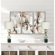 Classy Living Marble Harmony 32in Table Lamp Set of 2 | Modern Green Marble and Matte Gold Bronze | Bedroom Nightstand & Living Room | Model BLL3354