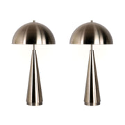 Classy Living Brass Taper 28in Table Lamp Set of 2 | Contemporary Antique Brass Metal with Dome Shade | Bedroom Nightstand & Living | Model BRL3362