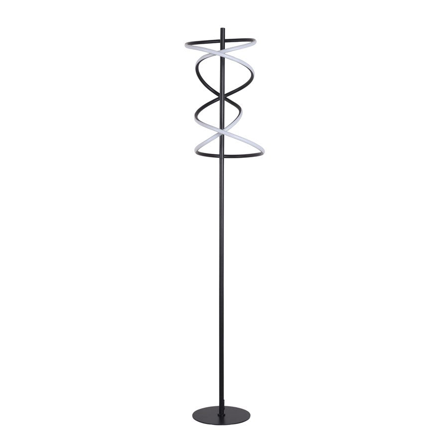 Classy Living Helix Radiance LED 1Lt Floor Lamp, Matte Black