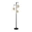 Classy Living Globe Cascade 3Lt Floor Lamp, Matte Black/Pearl Smoked