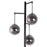 Classy Living Globe Cascade 3Lt Floor Lamp, Matte Black/Pearl Smoked
