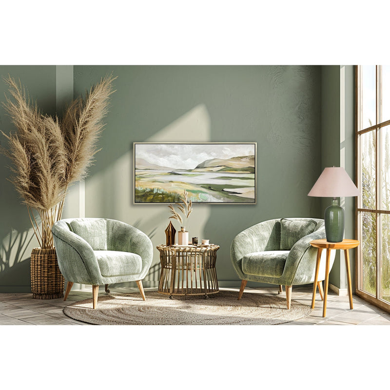 Classy Living Verdant Elegance 18in Table Lamp Set of 2 | Modern Sage Green Ceramic and Natural Linen | Bedroom Nightstand & Console | Model BRL3370
