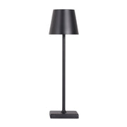 Classy Living Eclipse Aura 5in Rechargeable LED Table Lamp Set of 2 | Modern Matte Black Metal and Acrylic | Bedroom Nightstand | Model BRL3372