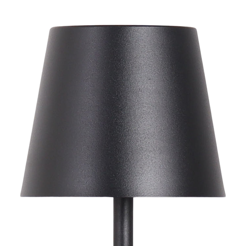 Classy Living Eclipse Aura 5in Rechargeable LED Table Lamp Set of 2 | Modern Matte Black Metal and Acrylic | Bedroom Nightstand | Model BRL3372