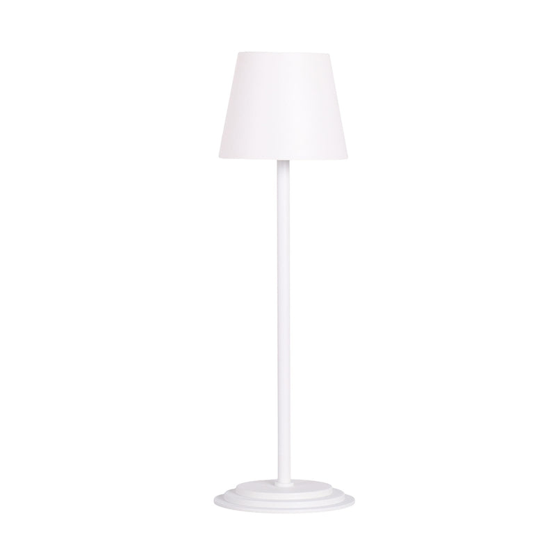 Classy Living Eclipse Aura 5in Rechargeable LED Table Lamp Set of 2 | Modern White Metal and Acrylic | Bedroom Nightstand & Reading | Model BRL3374