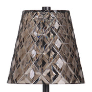 Classy Living Crystal Radiance 12in Rechargeable LED Table Lamp Set of 2 | Modern Matte Black and Smoke Acrylic | Bedroom & Console | Model BRL3378