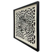 Classy Living Dramatic Shadow Leopard 24"x24" Puff Printed, Black/Ivory