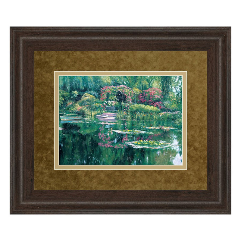 Classy Living Tranquil Garden Wall Art Double Mat 40"x34", Cinnamon Mocha