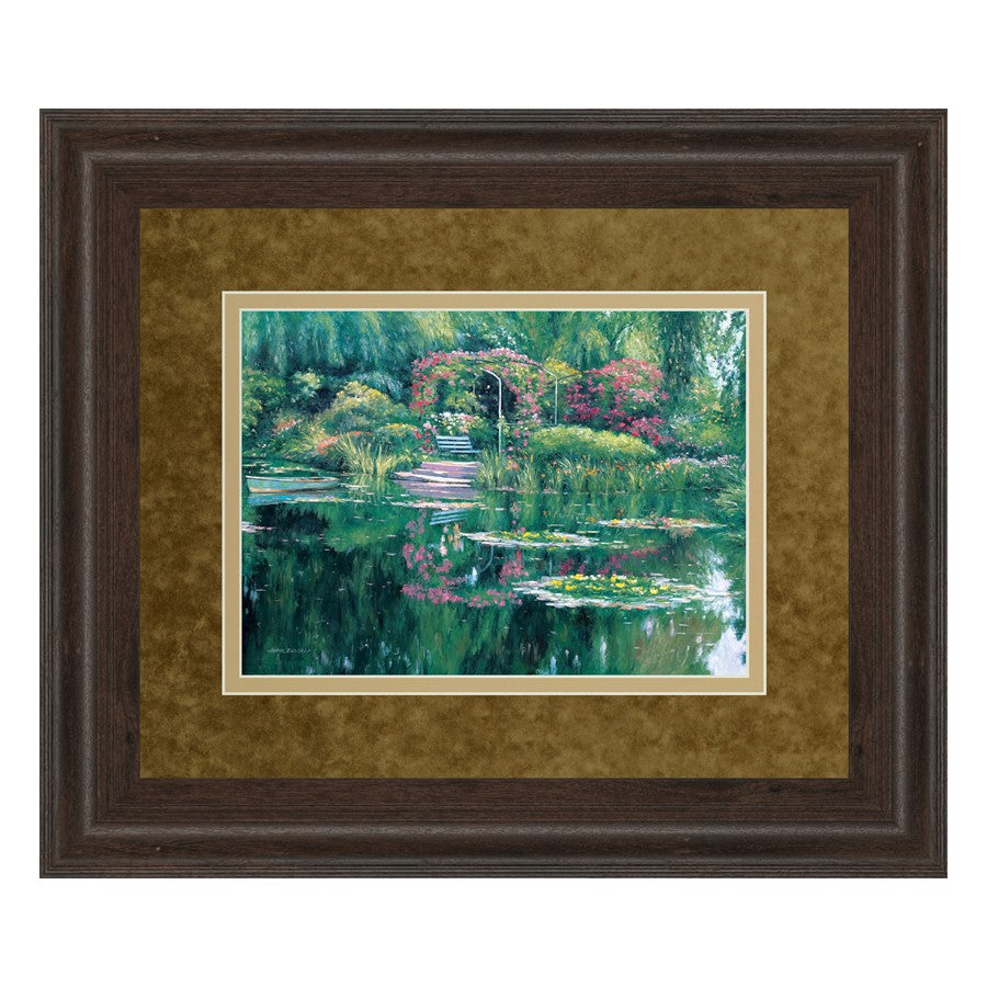 Classy Living Tranquil Garden Wall Art Double Mat 40"x34", Cinnamon Mocha