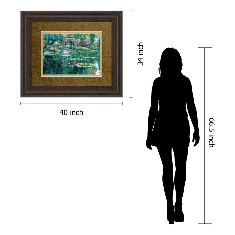 Classy Living Tranquil Garden Wall Art Double Mat 40"x34", Cinnamon Mocha