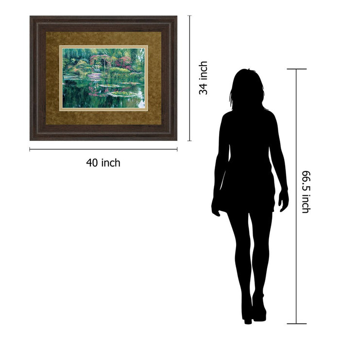 Classy Living Tranquil Garden Wall Art Double Mat 40"x34", Cinnamon Mocha