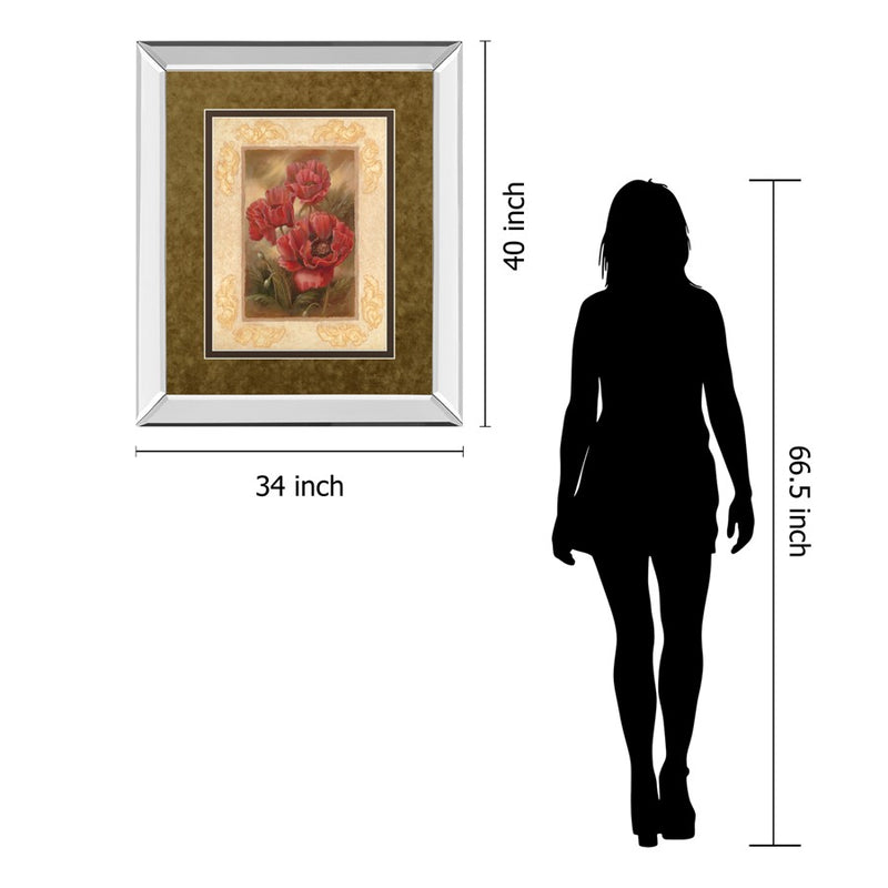 Classy Living Daphne's Poppies Wall Art 34"x40", Mirrored
