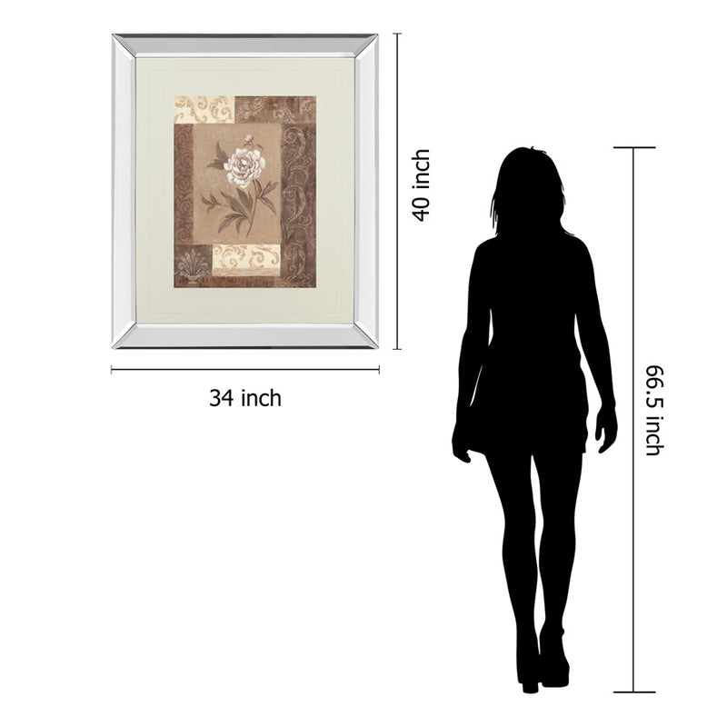 Classy Living Peony Elegance Wall Art 34"x40", Mirrored