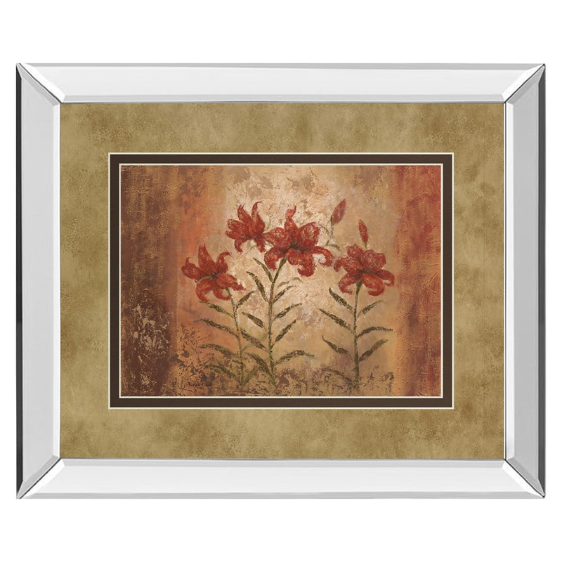 Classy Living Red Lily Trio Wall Art 40"x34", Mirrored